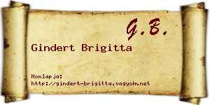 Gindert Brigitta névjegykártya
